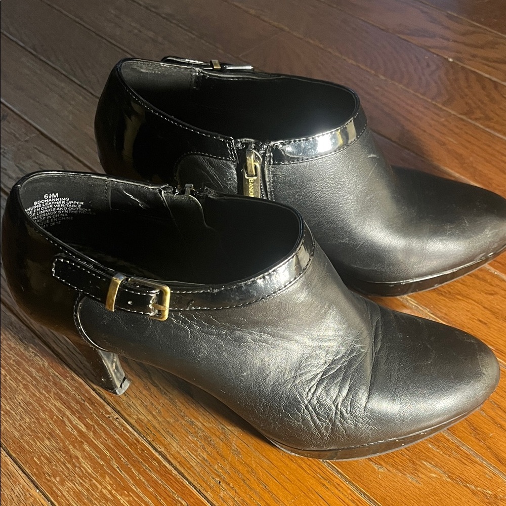 Bandolino Black Ankle Booties with Buckle Detail